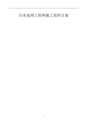 某污水處理工程組織設計方案